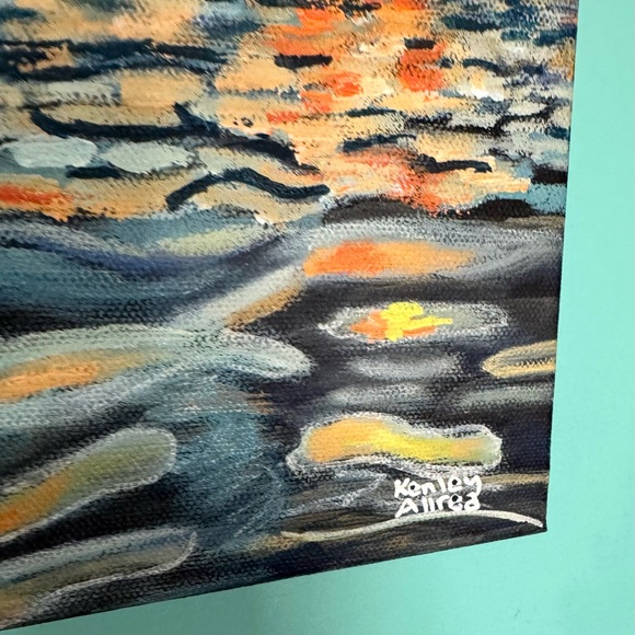 Original Art Beach Seascape Acrylic Painting Artwork 6”x8” 1.5” Thick - Picture 4 of 4